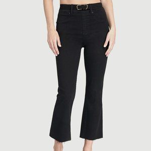 Spanx cropped flare jeans raw hem black wash M